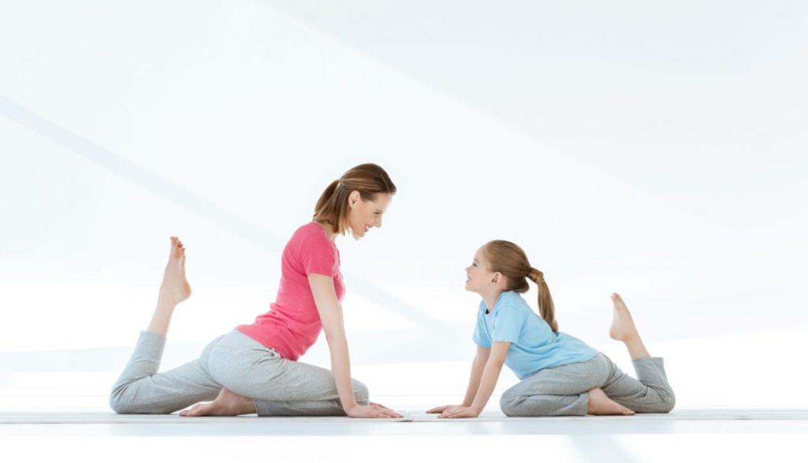 Yoga mother and child